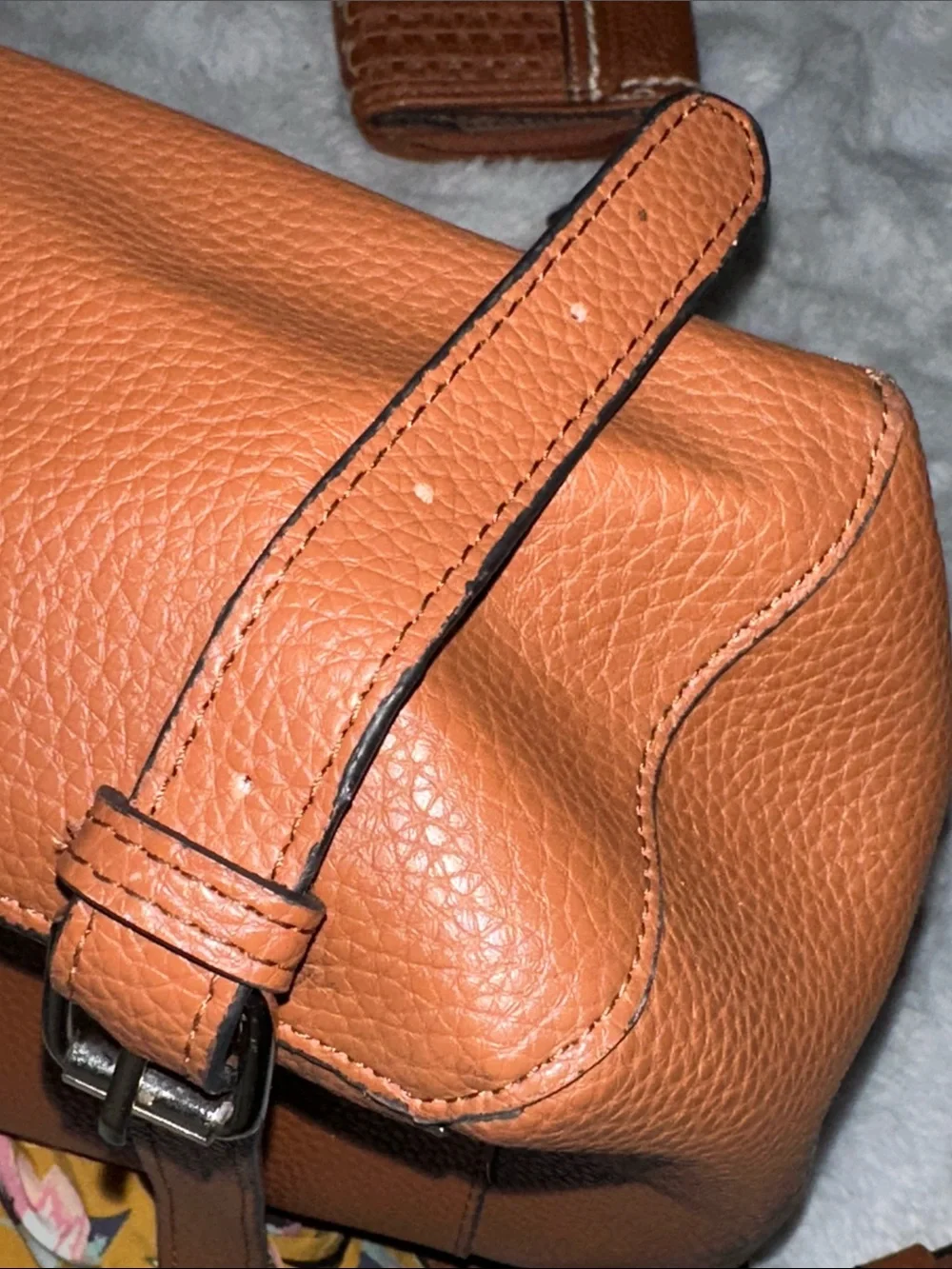 Steve Madden Tan Pebbled Leather Backpack with Front Pocket
